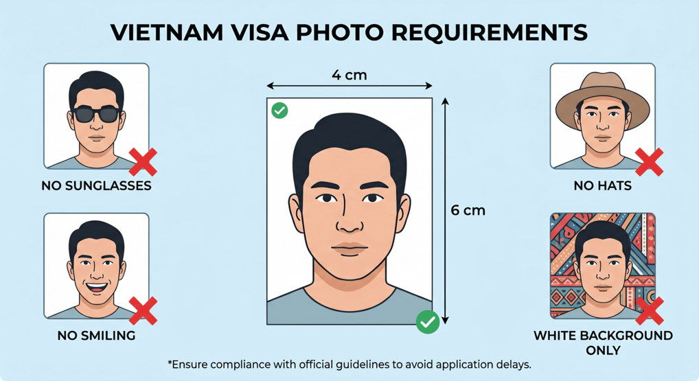 Vietnam visa application photo detail requirements